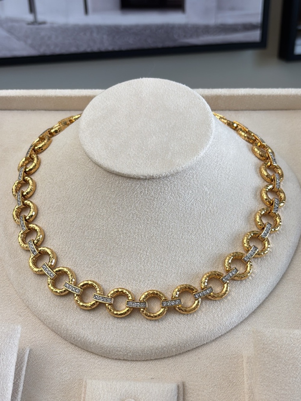 Nina Ricci Gold Plated Necklace with Swarovski Crystals - 17-18" - Picture 1 of 3